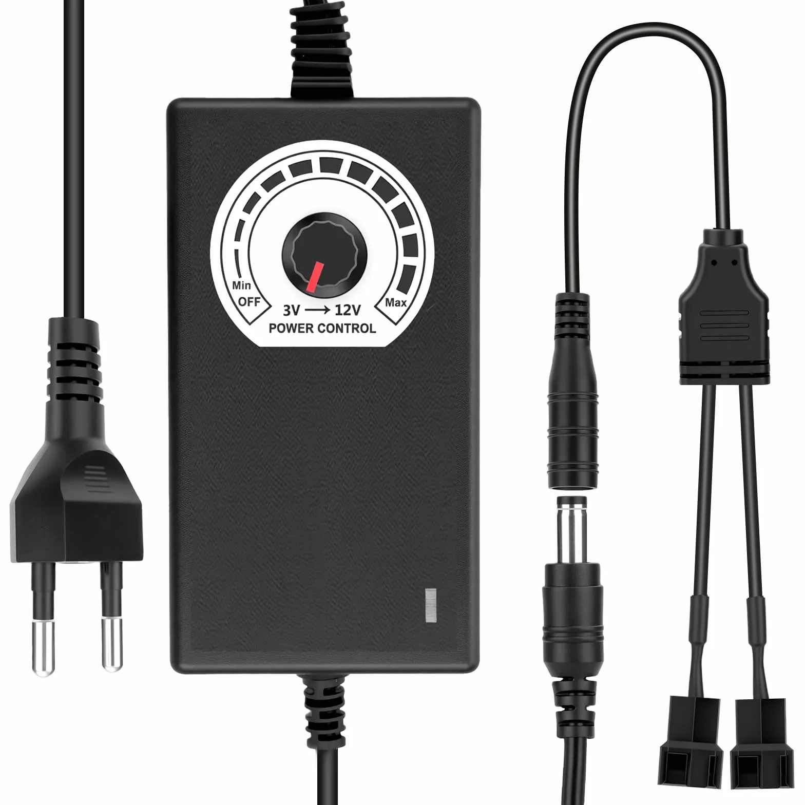 RUIZHI 2Pin PWM Controller per ventola e alimentatore 12V, da 100–240V AC a 3–12 V DC, modulo di controllo della velocità del ventilatore PWM