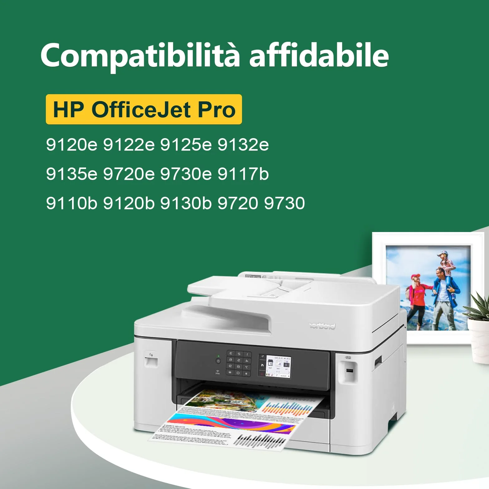 KINGJET 937 cartucce multipack con chip, compatibili con HP 937 937XL 937e cartucce per HP OfficeJet 9730 9120b 9110b 9720 9130b 9117b 9720b (BK/C/M/Y)