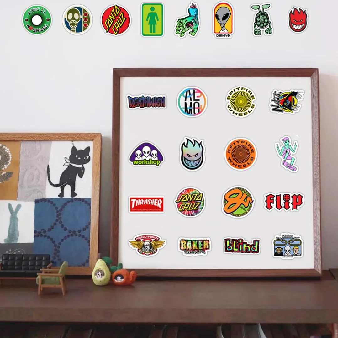 100 Pezzi Stickers,Adesivi Fantastici,Adesivi casco,Stickers Aesthetic, Adesivi in PVC Impermeabili alla Moda, per Computer Portatile, Skateboard, Borracce d'acqua, Casco da Bicicletta