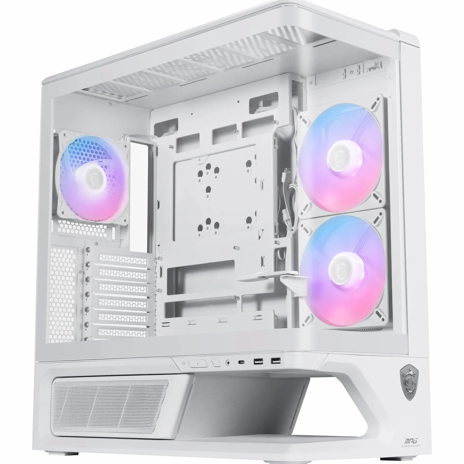 MPG VIXTA 300R PZ W Case PC | Mid-tower Gaming PC Case - Design base flottante - 2 ventole da 140 mm preinstallate e 1 ventola da 120 mm.