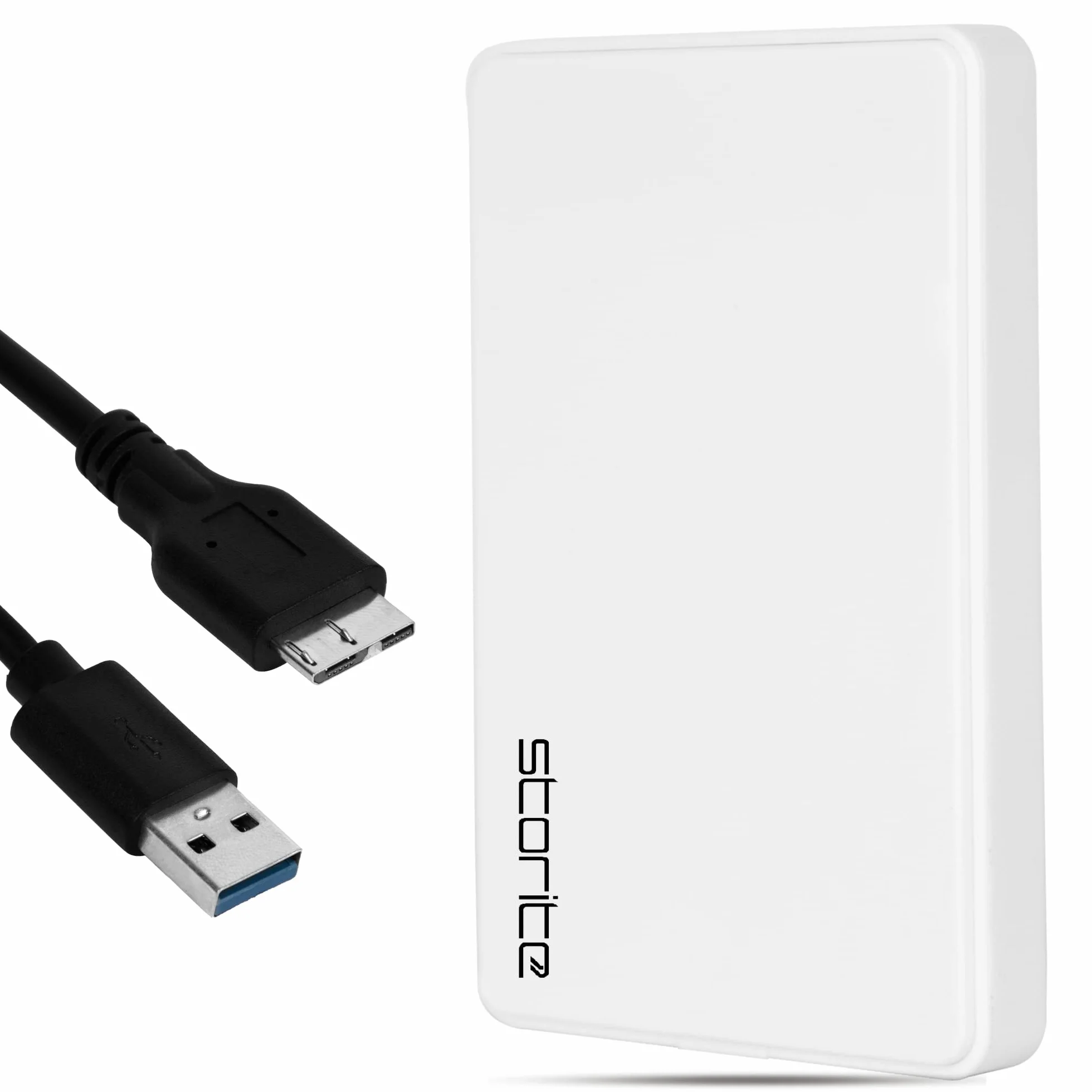Storite Disco rigido esterno 1 TB HDD USB 3.0 ultraveloce e sottile per espansione dati e backup - Disco rigido portatile compatibile con Mac, laptop, PC e console di gioco (bianco)