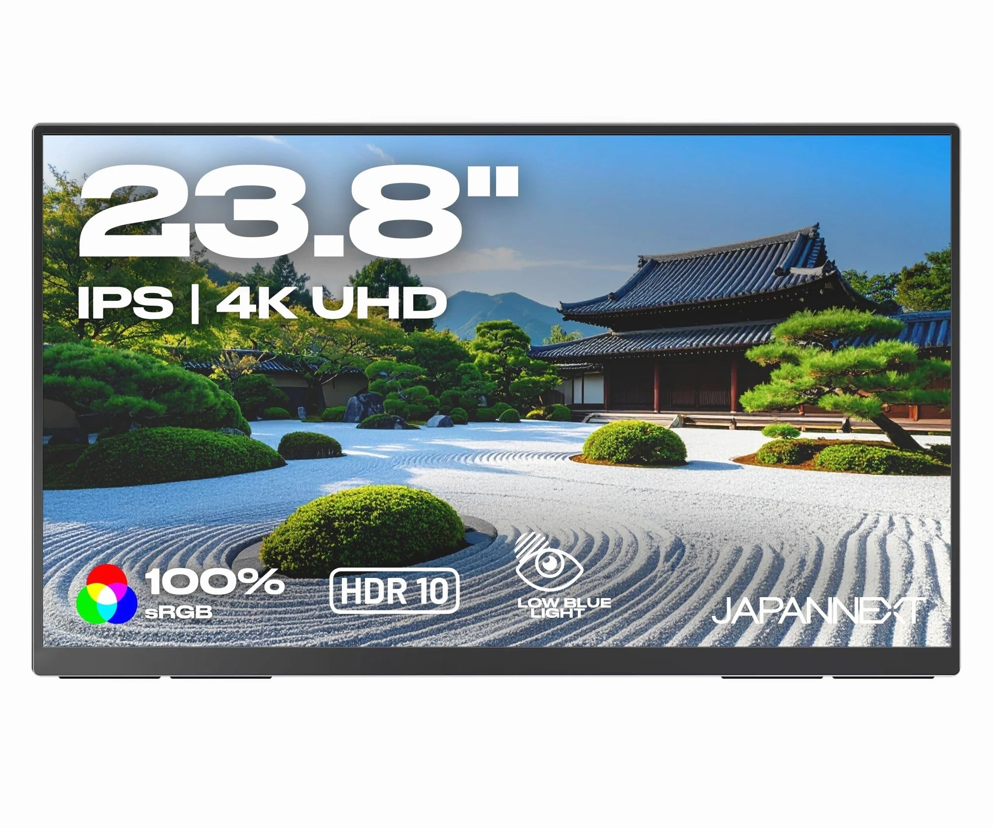 JapanNext Monitor Portatile 23,8" IPS 4K UHD (3840x2160) | HDR | USB-C Power Delivery (65W) | Altoparlanti Integrati | G-Sync/FreeSync | JN-MD-IPS238U-C6