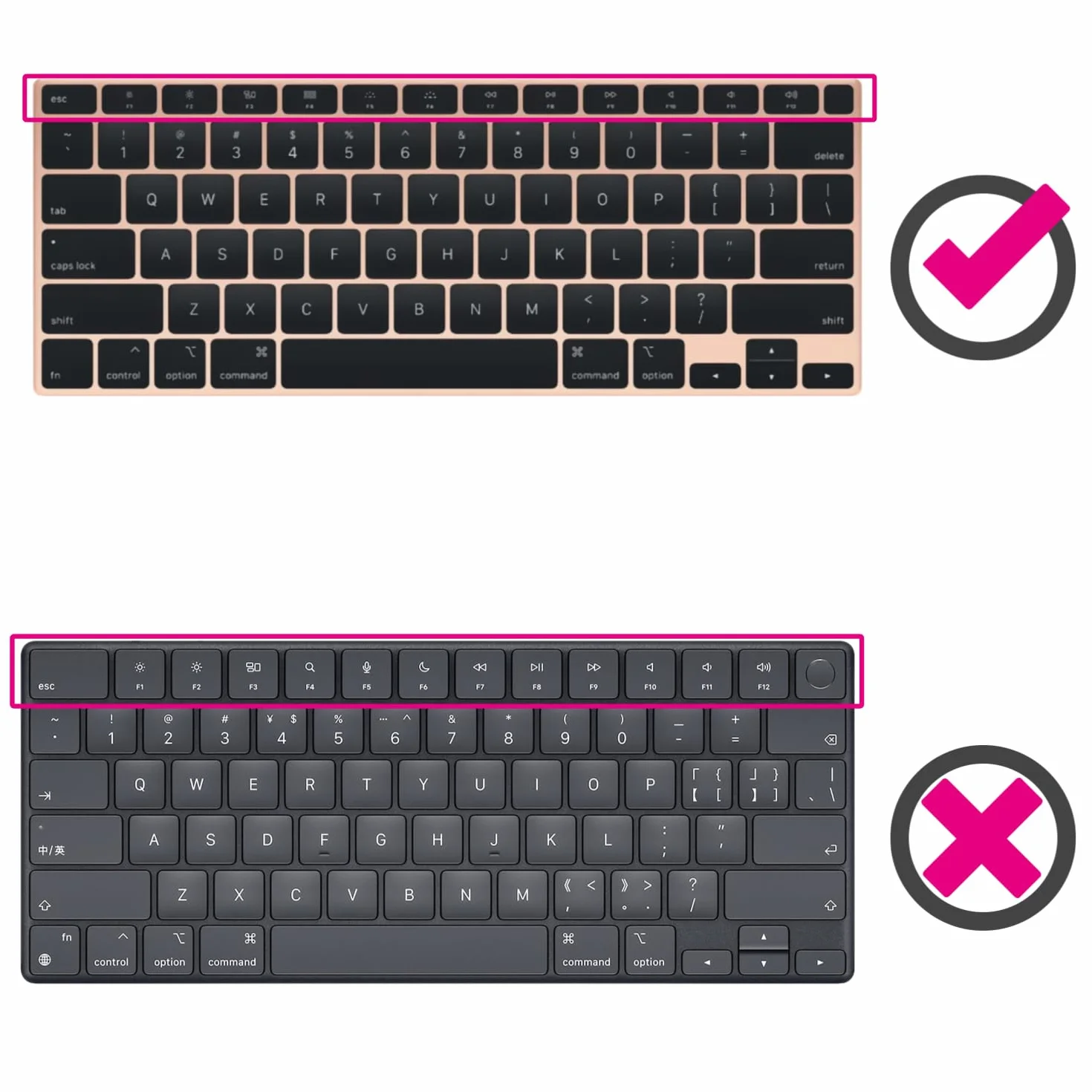Copritastiera Silicone Inglese QWERTY per MacBook Air 13" A2179 (2020), A2337 (M1, 2020–2022) US/ANSI - Nero