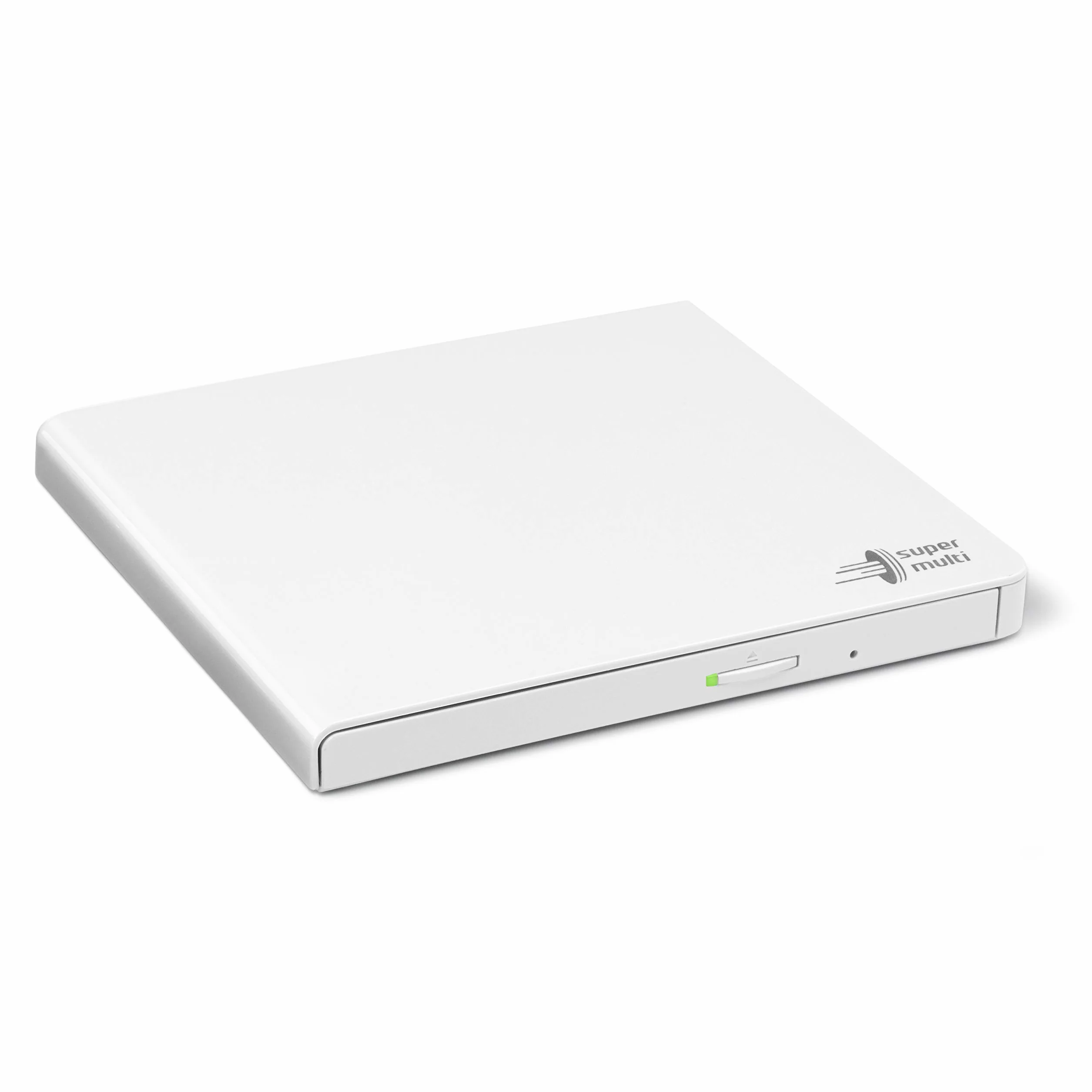 Hitachi-LG GP57EW40 Masterizzatore esterno DVD USB 2.0 portatile sottile DVD-RW CD ROM Rewriter per scrivania PC o computer portatile da scrivania Windows e Mac OS con connessione TV - Bianco