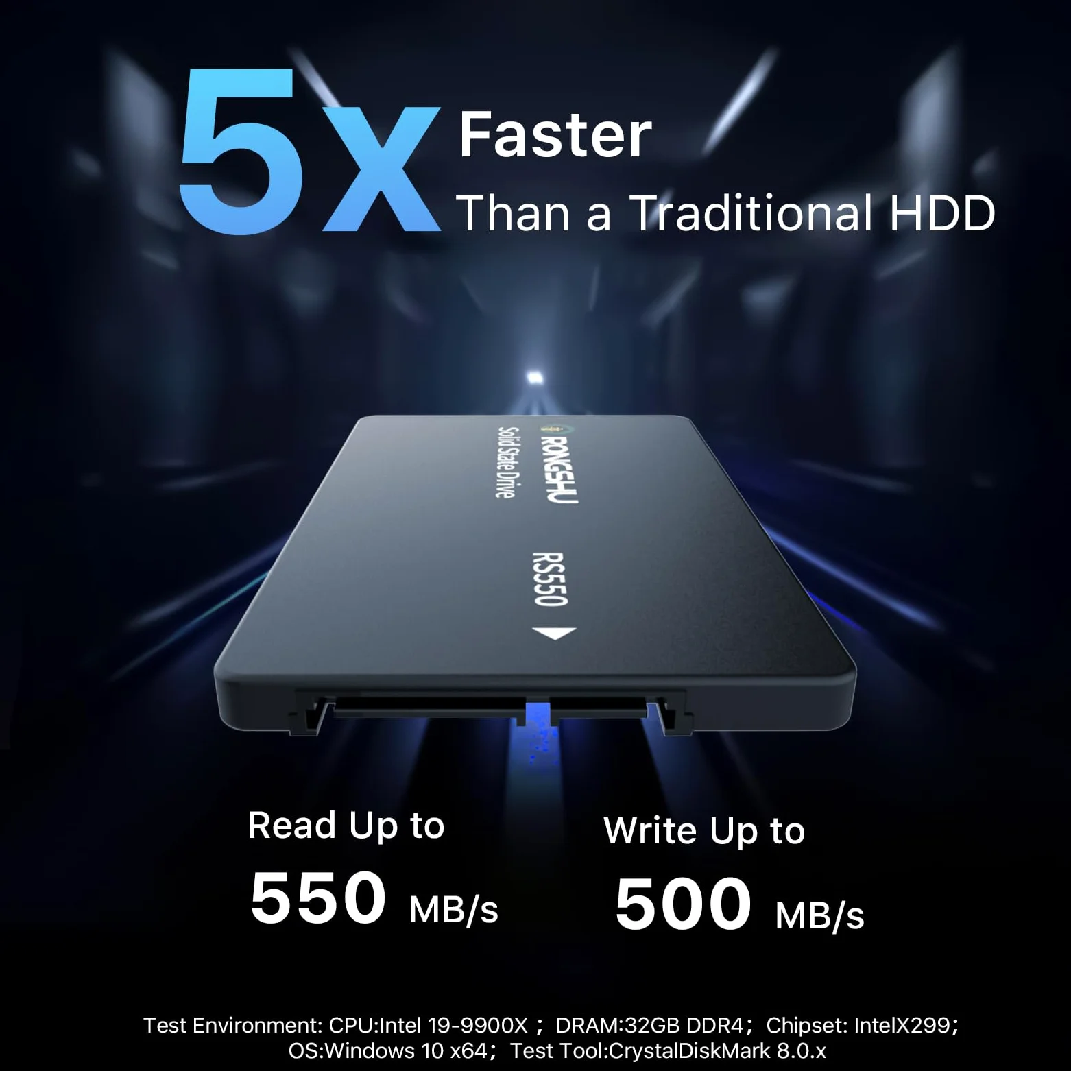 256GB SATA SSD 2.5'' Unità a Stato Solido Interna, SATA III 6 Gb/s con Velocità di Lettura Fino a 550 MB/s, 3D NAND SSD Interna, Ideale per L'aggiornamento di Laptop, PC e Desktop (RS550)