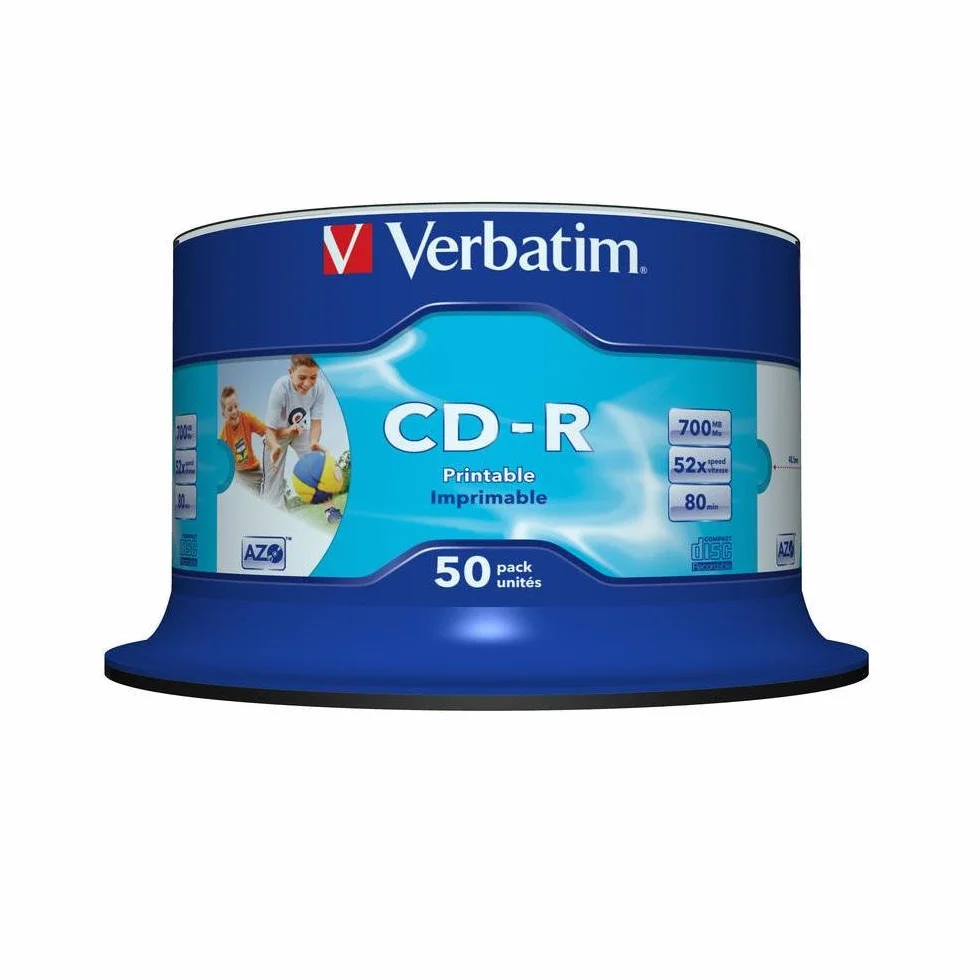 Verbatim CD-R 80MIN Datalife PLUS Printable - Confezione da 50