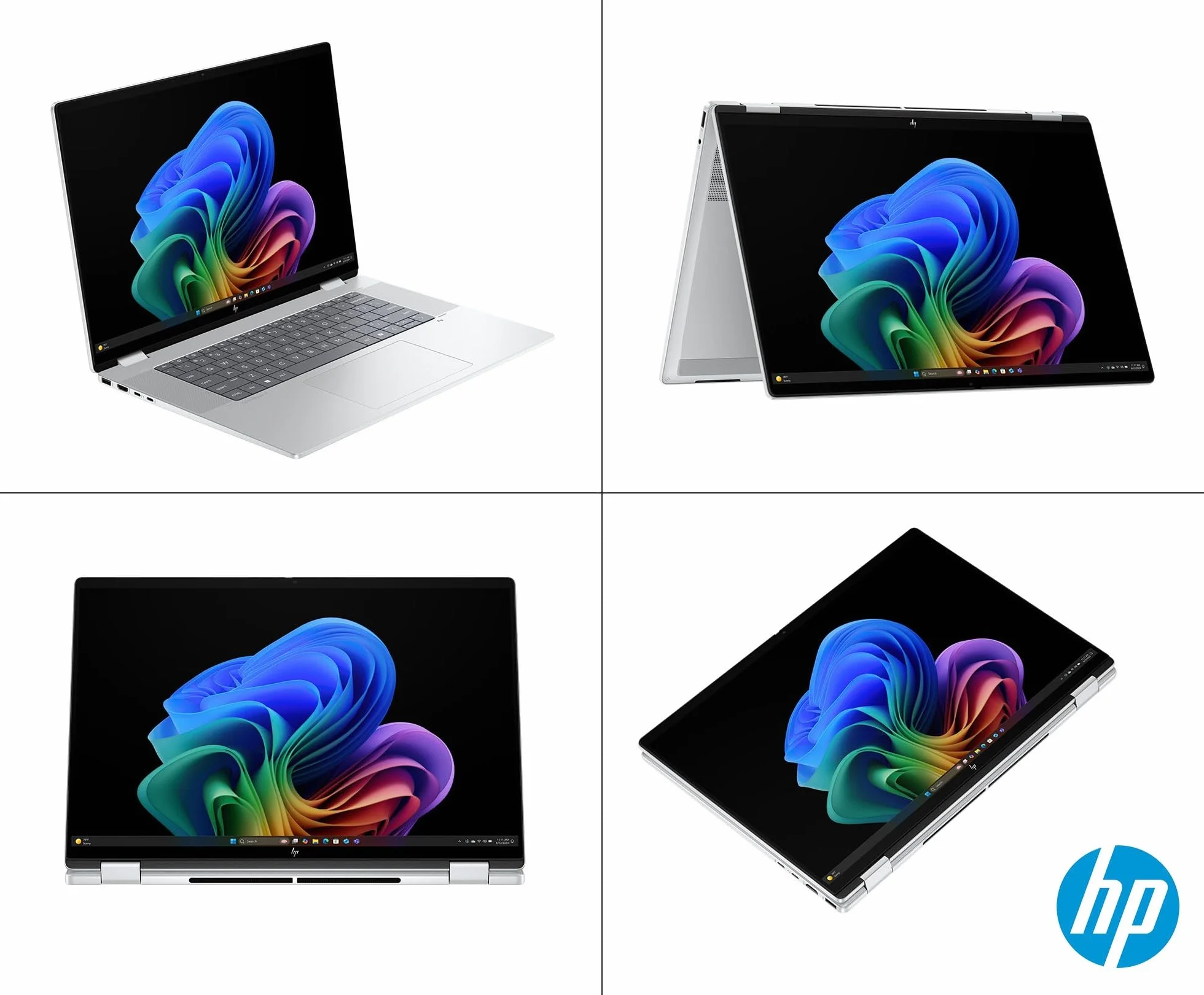 HP Omnibook X Flip Convertible Laptop 40,6 cm (16") Touch screen OLED 3K (Intel Ultra 7-258V EVO, 32 GB RAM, 1TB SSD, Intel ARC Graphics, Windows 11 Home, WiFi 7) Argento Spagnolo