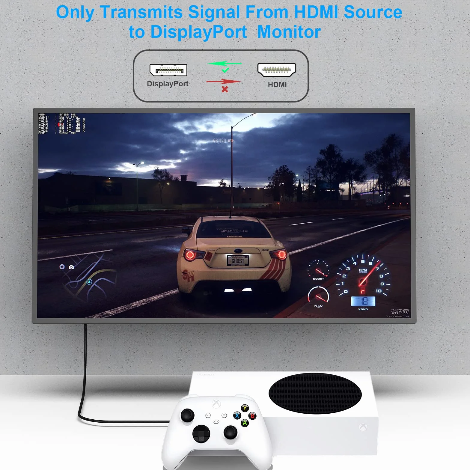 BENFEI Cavo da HDMI a DisplayPort, 1,8 M Sorgente HDMI a monitor DisplayPort Compatibile con PC Scheda grafica Laptop PS5 Xbox One(360) Supporta 4K@60Hz 2K@144Hz 1080P@165Hz