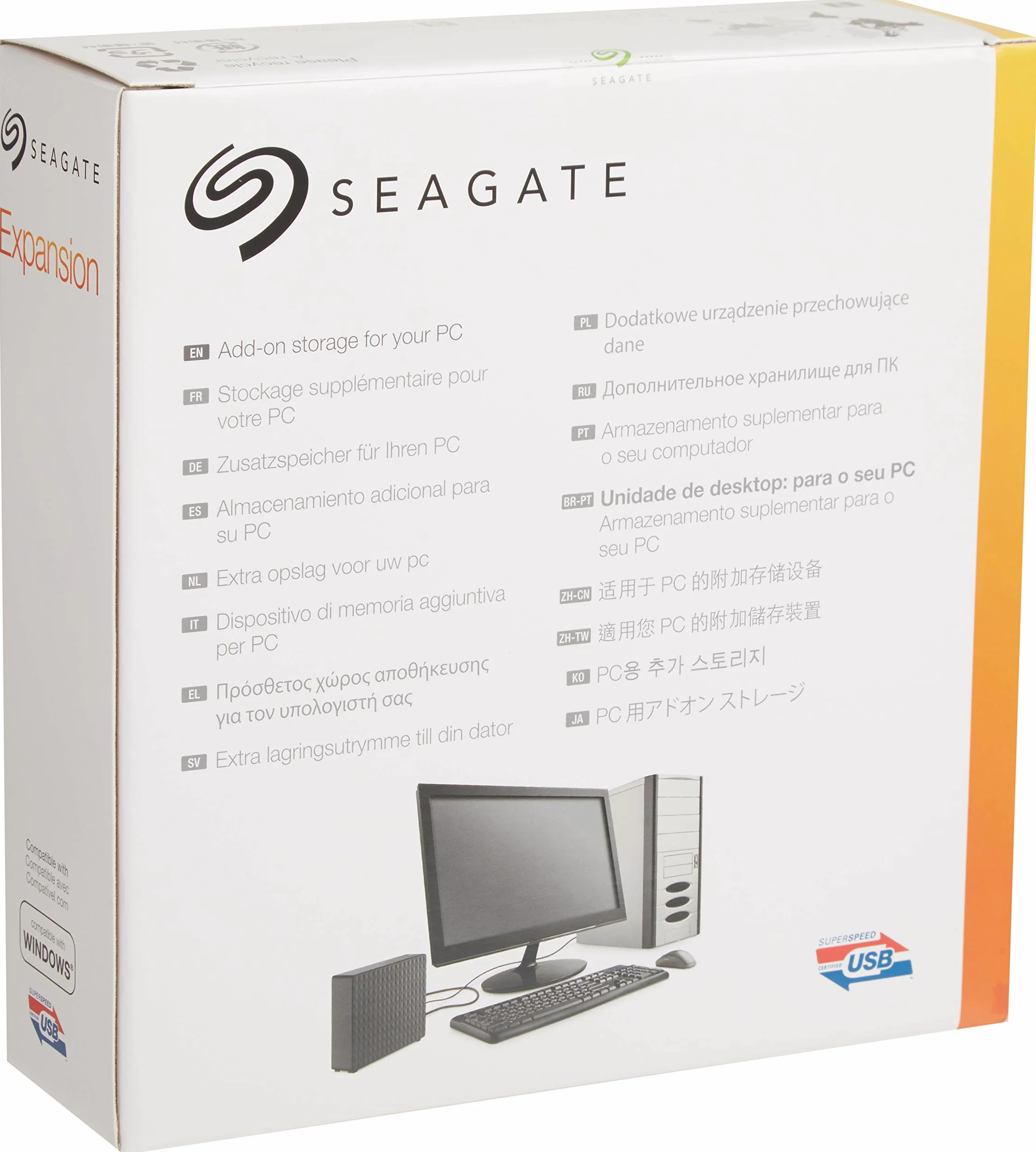 Seagate Disco rigido esterno esterno da 4 TB HDD - USB 3.0 per PC portatile (STEB4000100)