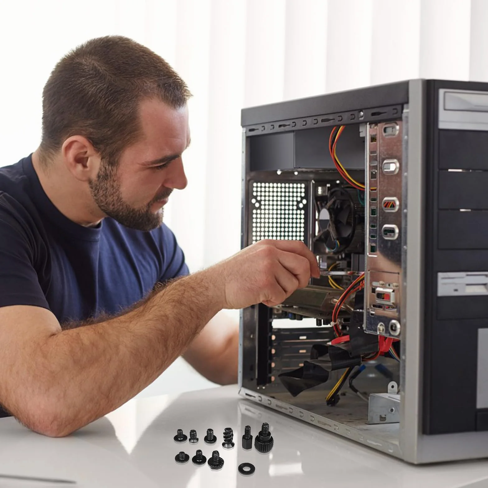 Ceisazira 420 Pezzi Set di Viti per Computer Portatile, 10 Dimensioni, Distanziatori per PC, Hard Disk, Scheda Madre, Ventola, Disco Rigido