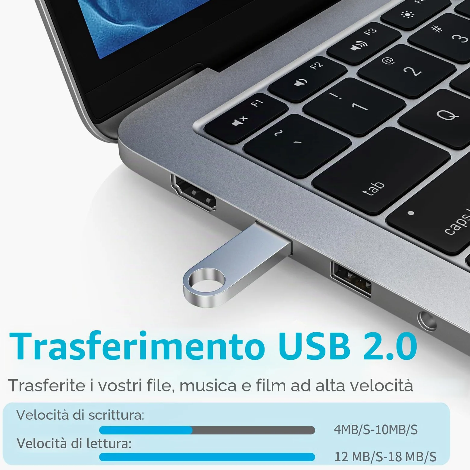 ABLAZE Mini chiavetta USB 2 GB 20 pezzi Nero impermeabile Penna USB 2 GB | in metallo confezione da 20 pezzi per laptop, computer, TV, auto