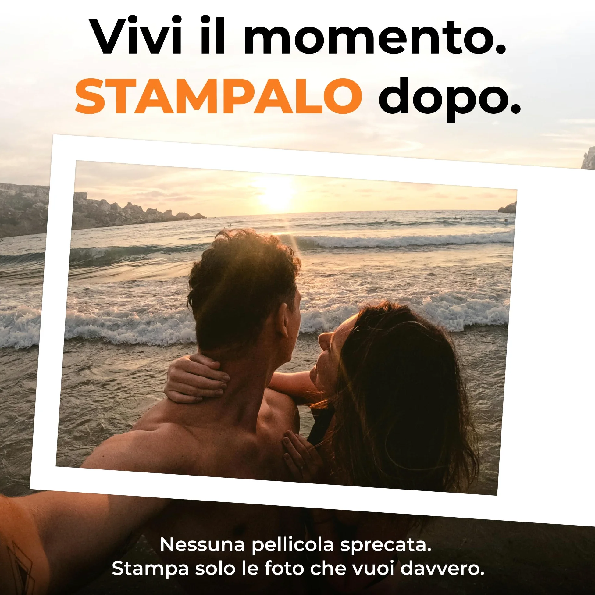 Denver MCP-6010 Mini stampante fotografica per smartphone, stampante portatile a colori con Bluetooth 5.2, 600 DPI, iOS e Android, stampante fotografica portatile con batteria, cartuccia e set di 20