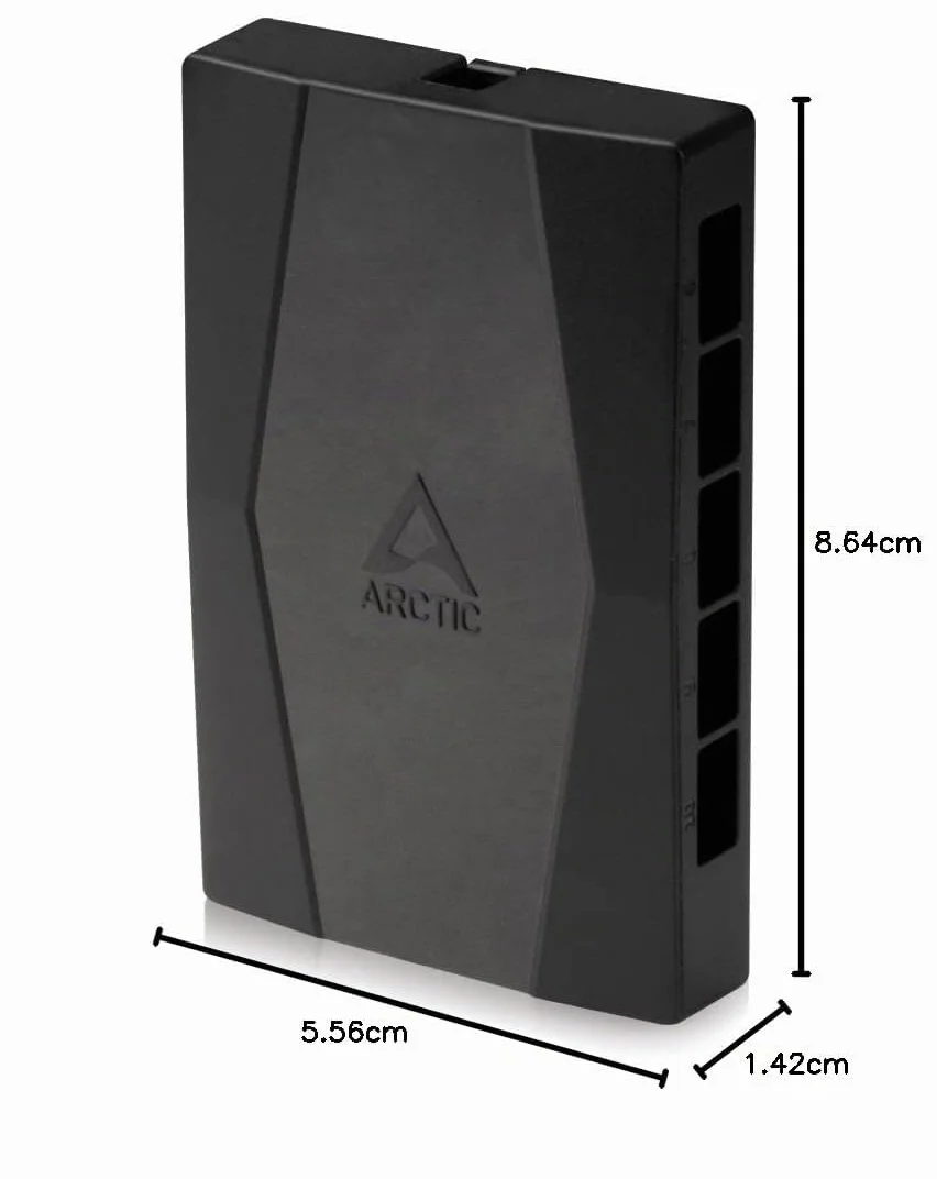 ARCTIC Case Fan Hub - Hub per Ventole PC, Distributore di Ventilatori, Funzione PWM, fino a 10 Ventole (4 pin), Connettore con Potenza SATA - Nero