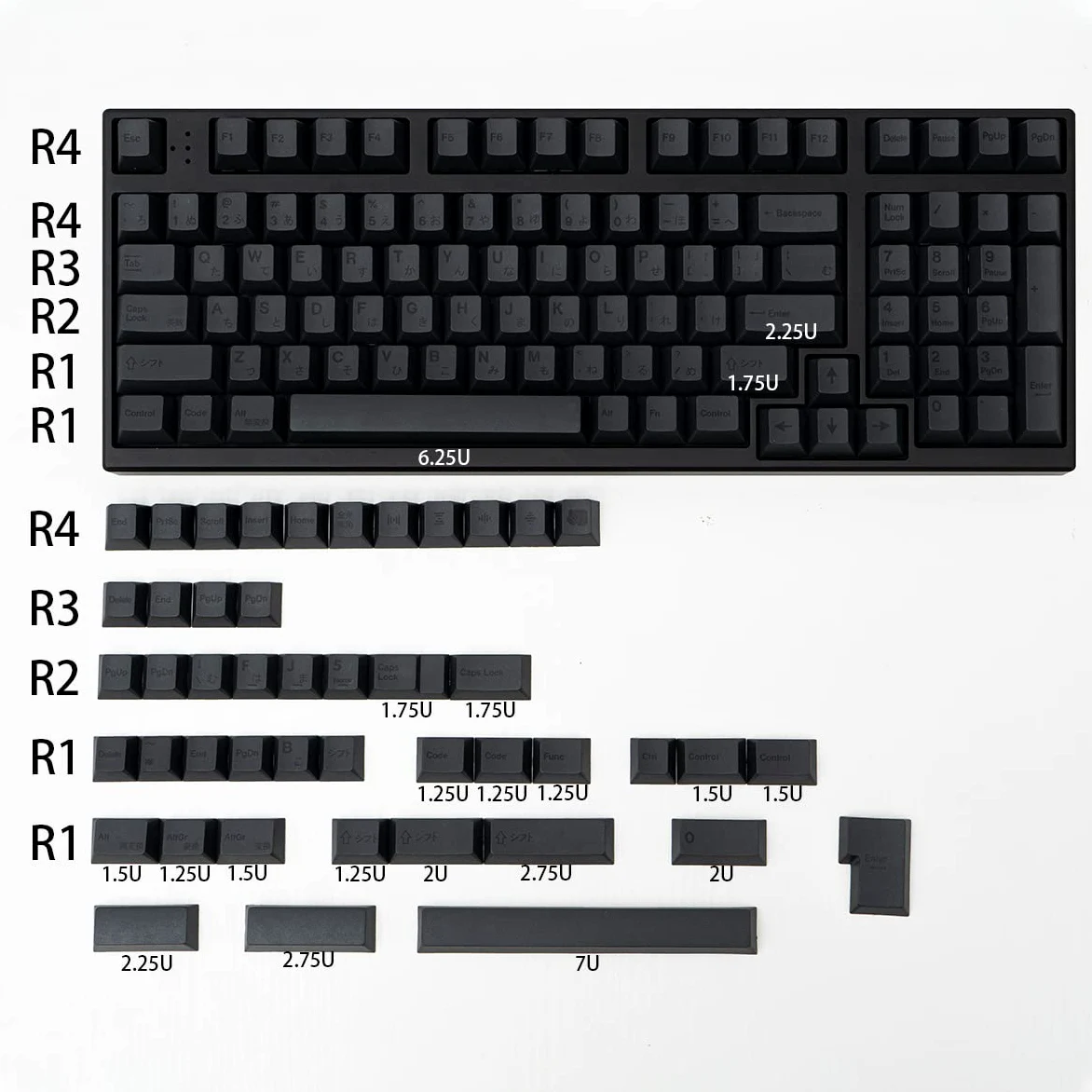 Keycaps giapponesi grigi in PBT 144 tasti Profilo Cherry DYE-Sub Keycaps personalizzati minimalisti per 60% 65% 70% 75% Cherry Gateron MX Switch Tastiere Meccaniche