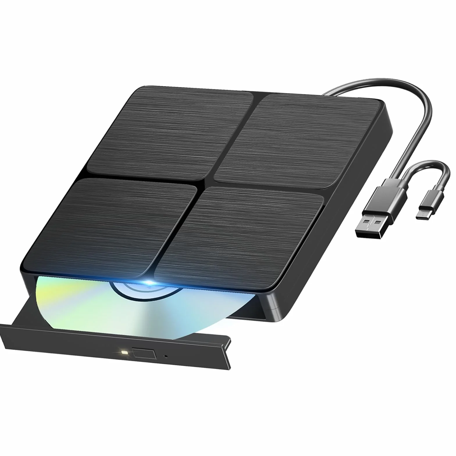 Yaeonku Lettore Blu Ray esterno, portatile, USB 3.0 di tipo C, lettori Blu-ray 3D CD DVD BD, masterizzatore ottico Bluray CD/DVD sottile per laptop, MacBook, PC desktop, compatibile con Mac OS