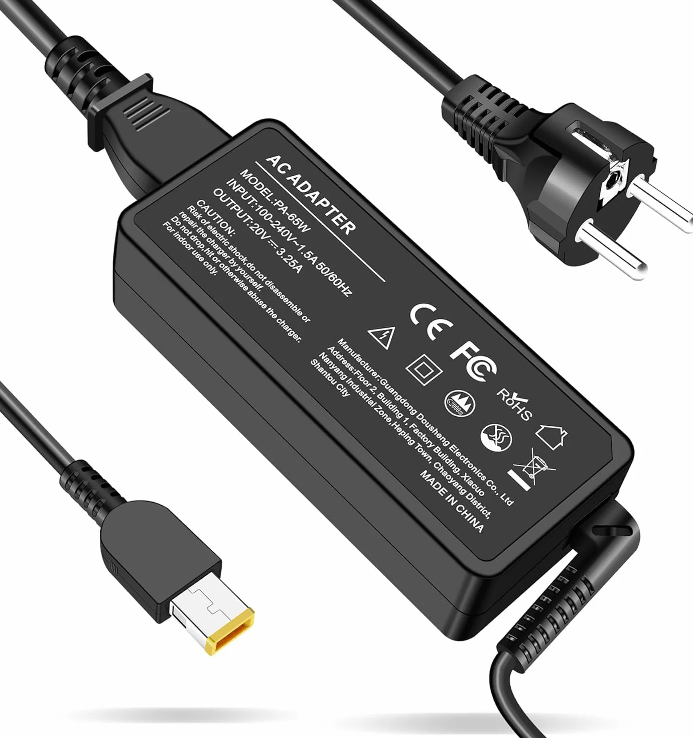 65W Caricatore per Lenovo G40 G50 70 80 Thinkpad T470 T470S T460 T460S T450 T440 T560 E540 E560 E570 L440 L450 IdeaPad Yoga 11S X240 X250 ADLX65NLC3A ADLX65NLC2A Alimentatore