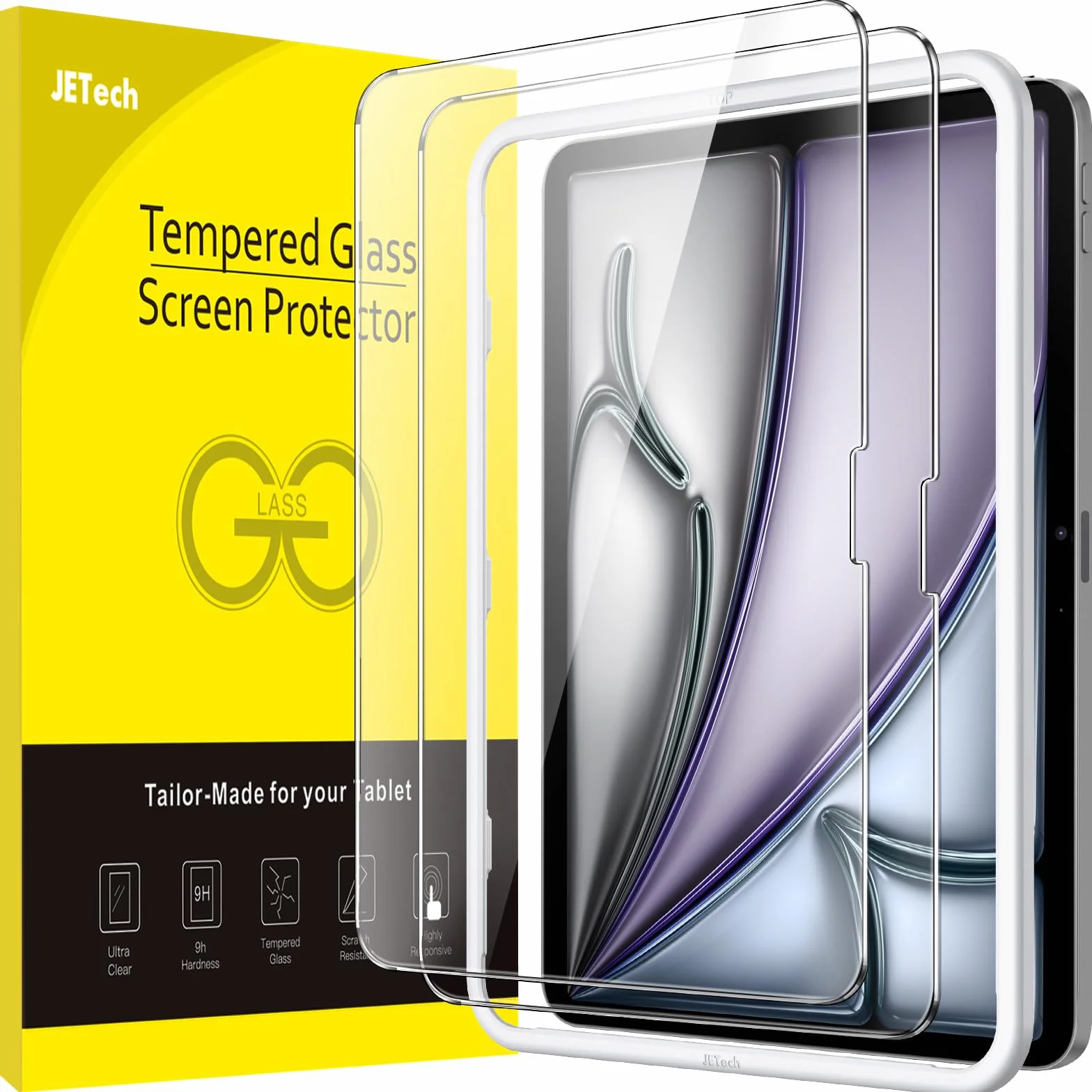 JETech Pellicola Protettiva Vetro Temperato per iPad Air 13 Pollici M4/M3/M2 2026/2025/2024, HD Chiaro, 2 Pezzi