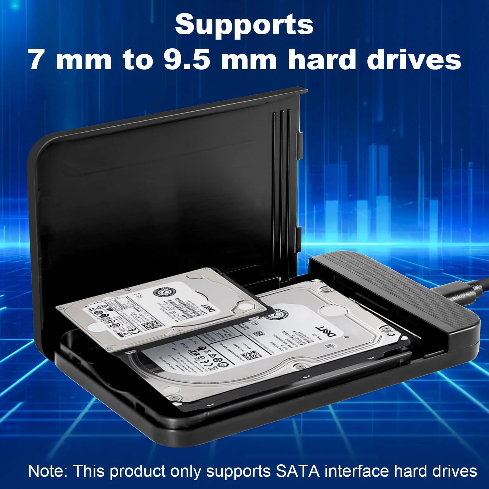 Case SSD/HDD Hard Disk 2.5 Pollici 10Gbps USB 3.1 Gen 1 Case Hard Disk 2.5 per 7mm e 9,5 mm, SATA I II III, HDD, SSD, Supporto UASP,Nessuno Strumento Case Disco