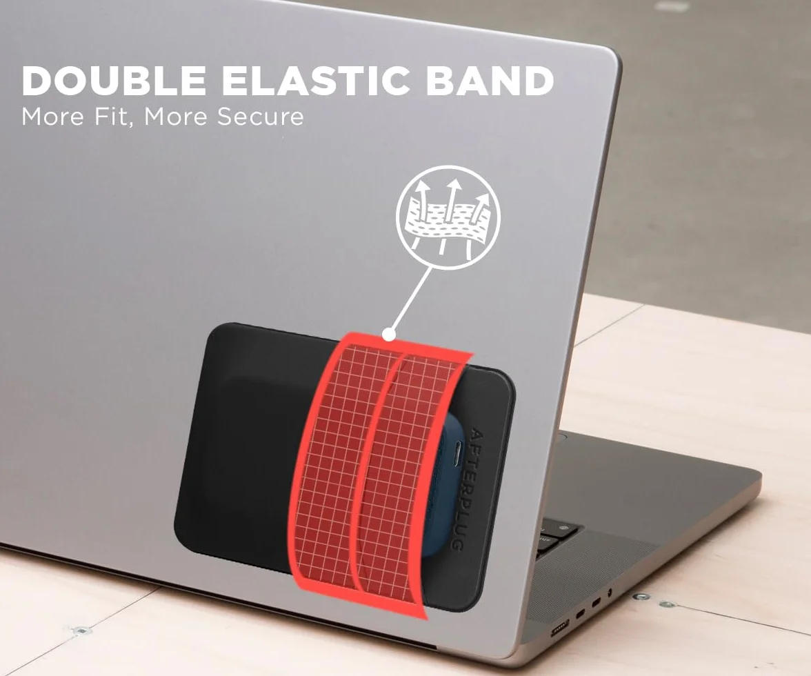 Custodia Adesiva 2 Tasche per Disco Fisso per Laptop, Porta Oggetti Adesivo Riutilizzabile per SSD Esterno Portatile, HDD, Mouse Sottile e Cavi (Piccola - Compatibile con SSD)