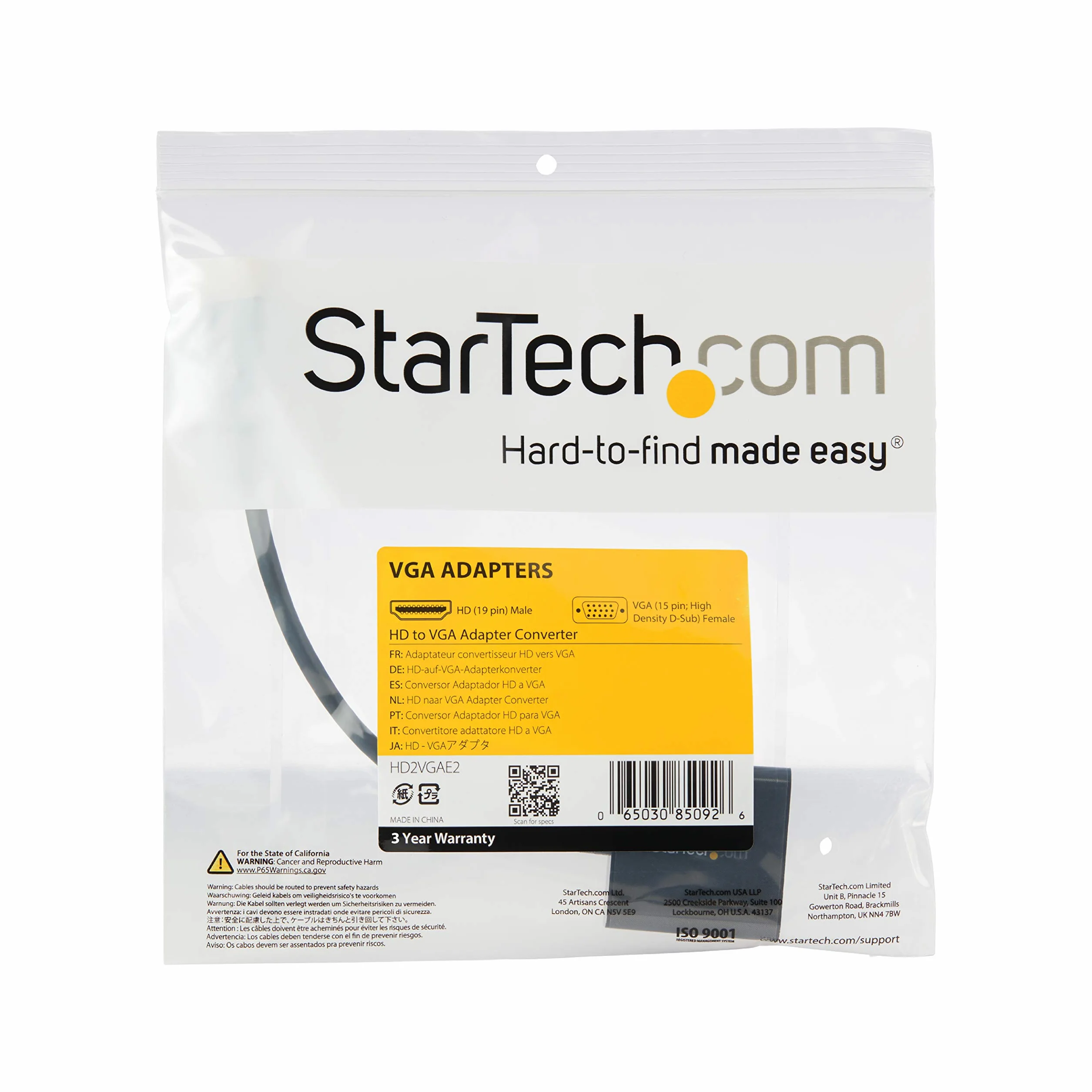 StarTech.com Adattatore HDMI a VGA - Convertitore HDMI a VGA per Portatili desktop/laptop/ultrabook - 1920 x 1080