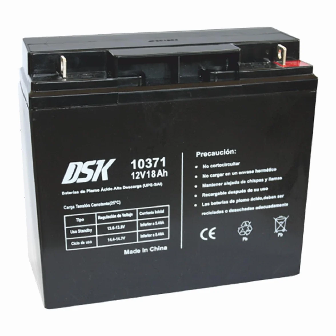 Batteria al piombo sigillata AGM 12V 18Ah ad alta scarica per UPS, sicurezza, luci emergenza
