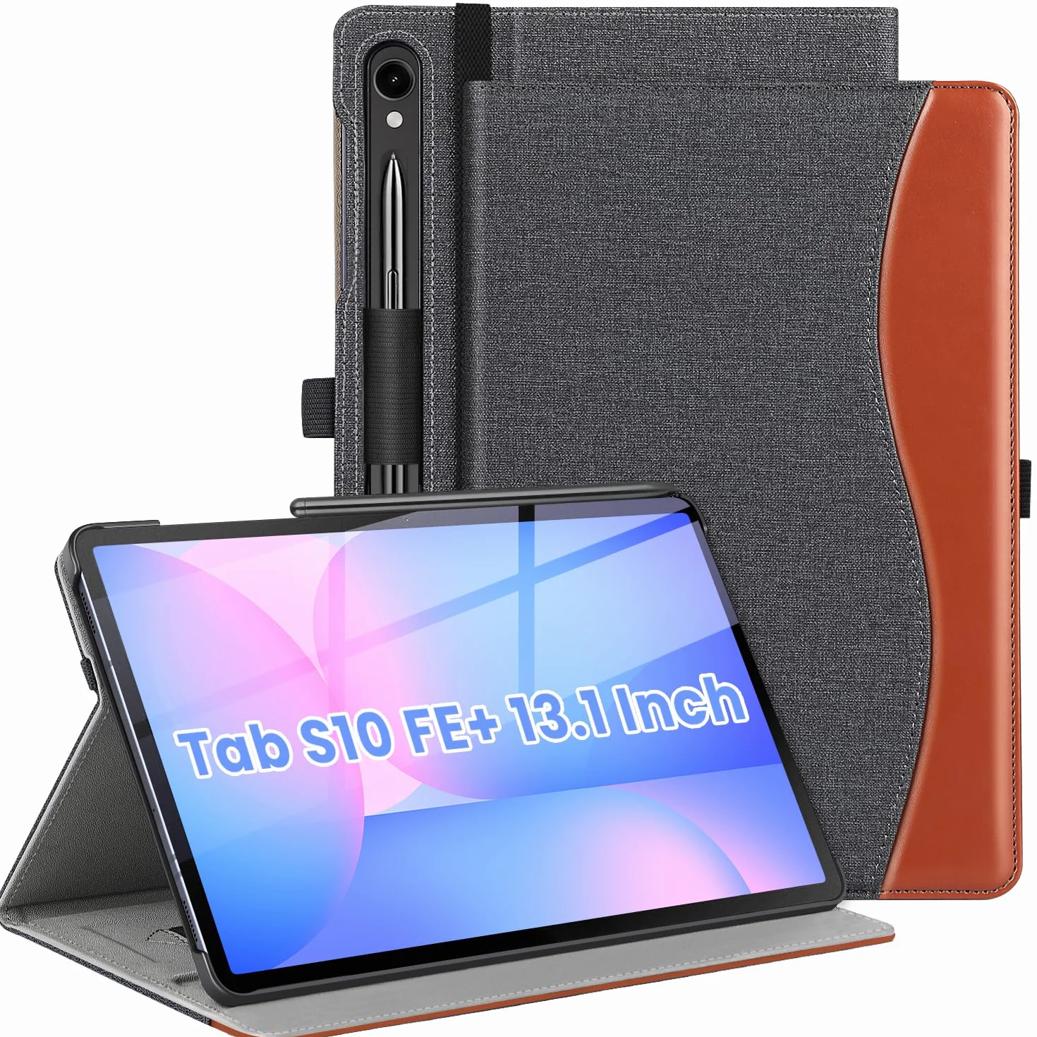 ZtotopCases Custodia per Samsung Galaxy Tab S10 FE Plus 13.1 Pollici (SM-X620/SM-X626B) - Cover Protettiva in Pelle Premium con Supporto Regolabile, Porta Penna & Sveglia/Riposo Automatico, Nero Denim