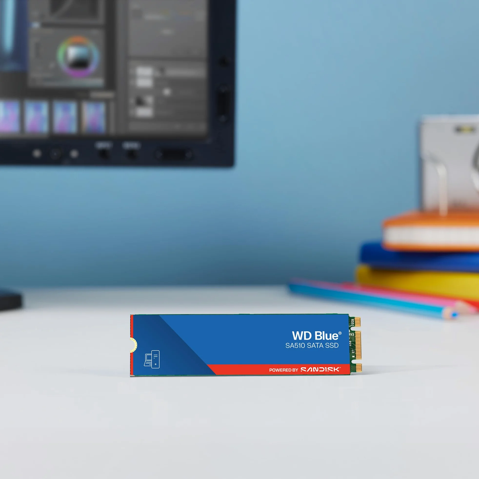 WD Blue SA510, 250 GB, M.2 SATA SSD, fino a 555 MB/s, Include Acronis True Image per Western Digital, clonazione e migrazione del disco, backup completo e ripristino rapido, protezione da ransomware
