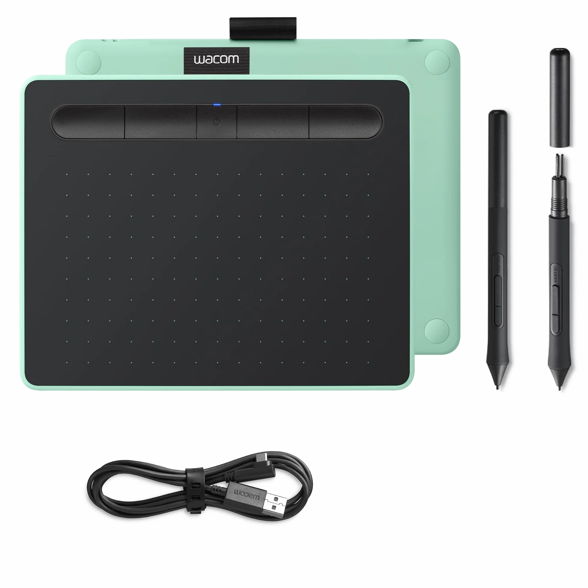 Wacom Ctl-4100Wle-S Intuos Bluetooth, Tavoletta Grafica Con Penna, Software Creativo e Bluetooth Inclusi, Verde Pistacchio, S
