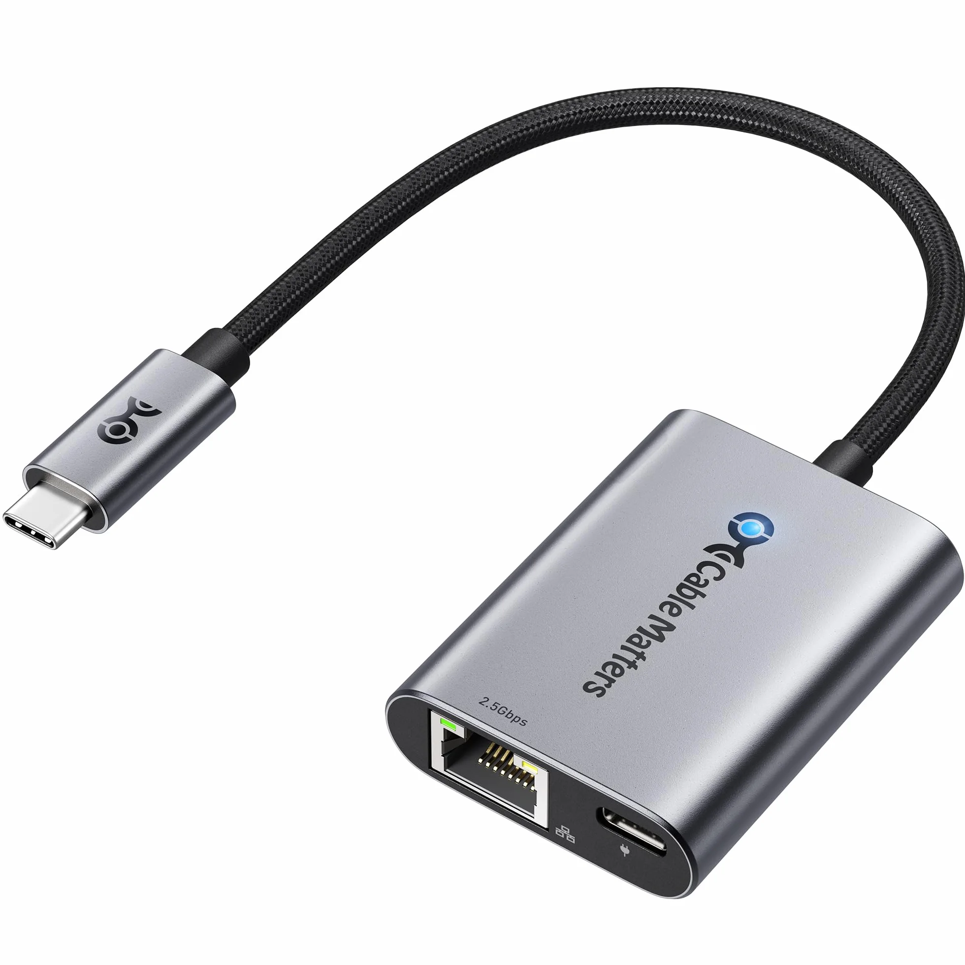 Cable Matters Adattatore USB C a Ethernet 2.5Gb con Ricarica 140W PD 3.1 2.5 Gigabit USBC to RJ45 Compatibile USB4 Thunderbolt 4/5