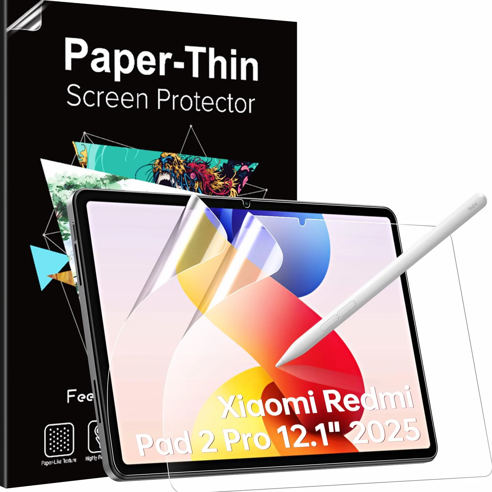 TiMOVO Pellicola Opaca per Xiaomi Redmi Pad 2 Pro 12,1 Pollici 2 Pezzi, Scrivi e Disegna come su Carta, Antigraffio Antiriflesso