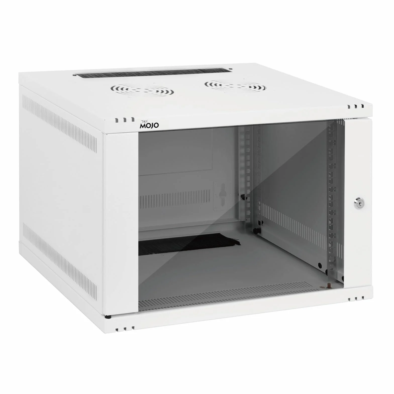 Tecmojo Armadio Server da 19 Pollici 7U per Montaggio a Parete, 400mm, Armadio di Rete, Rack IT da 19 Pollici, Porta in Vetro con Serratura, Bianco, Imballaggio Piatto