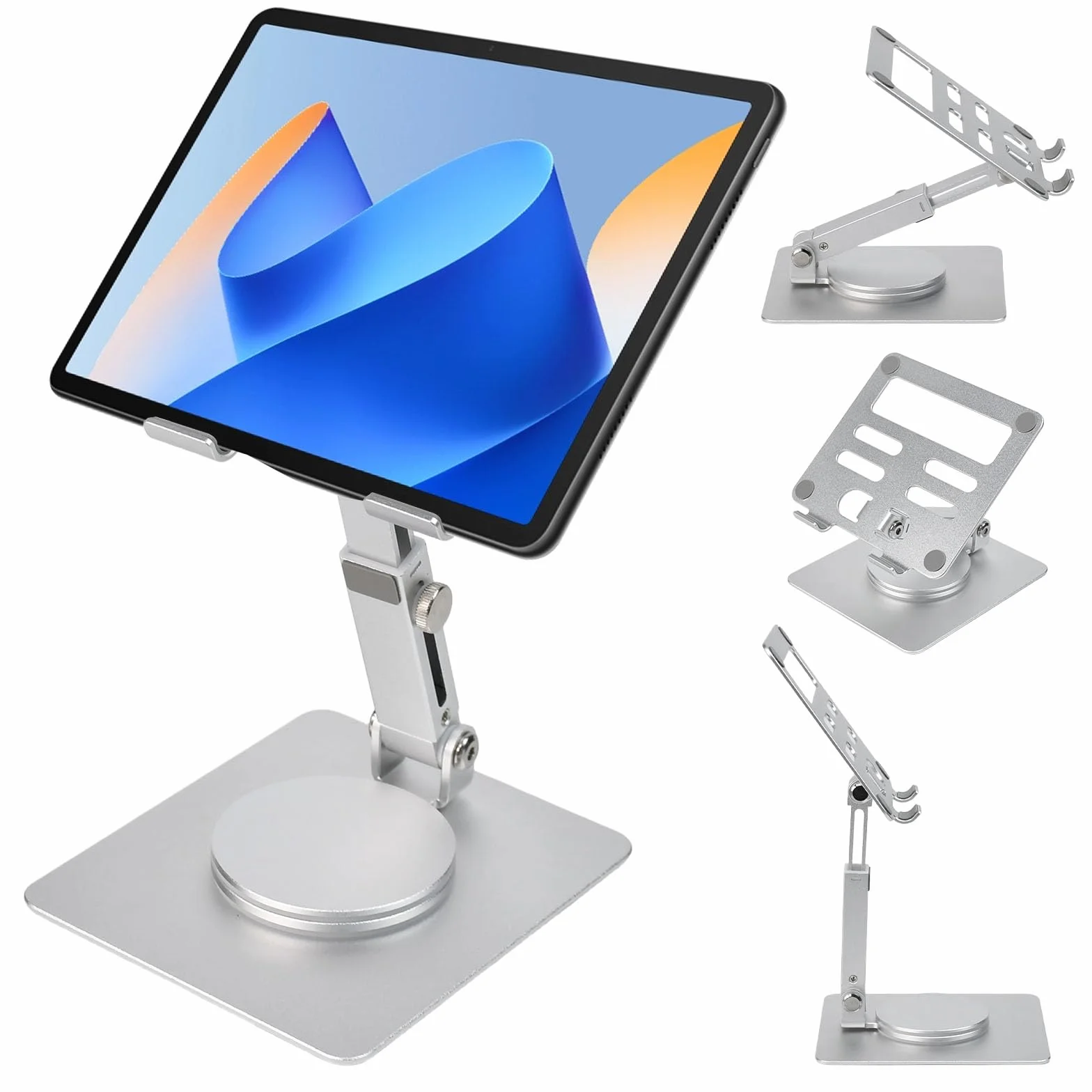 Supporto per Tablet in Lega di Alluminio Regolabile 360° Girevole, Porta Pieghevole per iPad/Samsung 7-13"