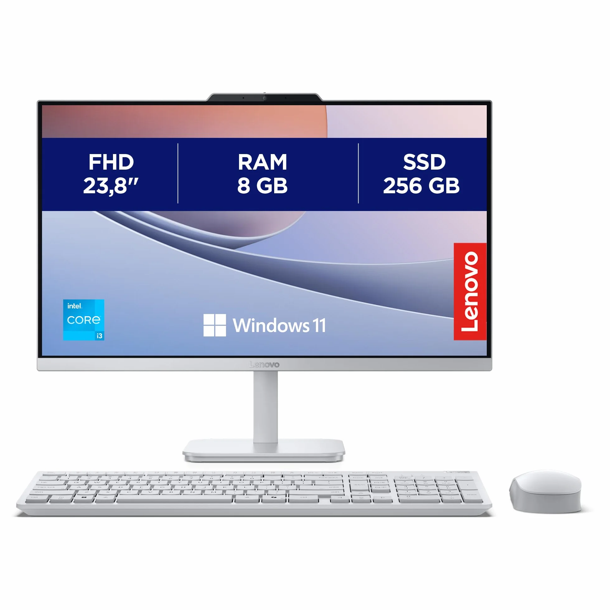 Lenovo A100 All-In-One 24" FHD Intel N100 256GB SSD 8GB RAM WiFi 6 Windows 11 Home