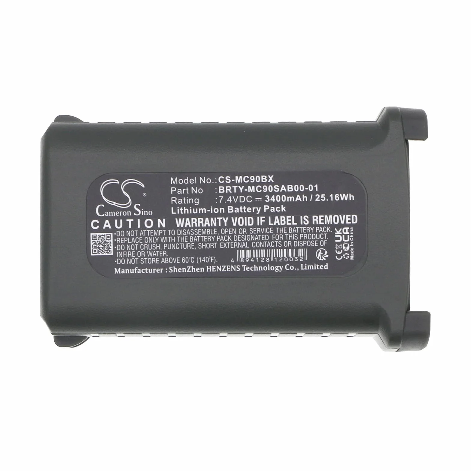 TECHTEK Batteria 3400mAh compatibile con [Symbol] MC9000, MC9000-G, MC9000-K, MC9000-S, MC9010, MC9050, MC9060, MC9060-G, MC9060-K, MC9060-S, MC9062, MC909, MC9090, MC9090-G, MC9090-K, MC9090-S, FBA