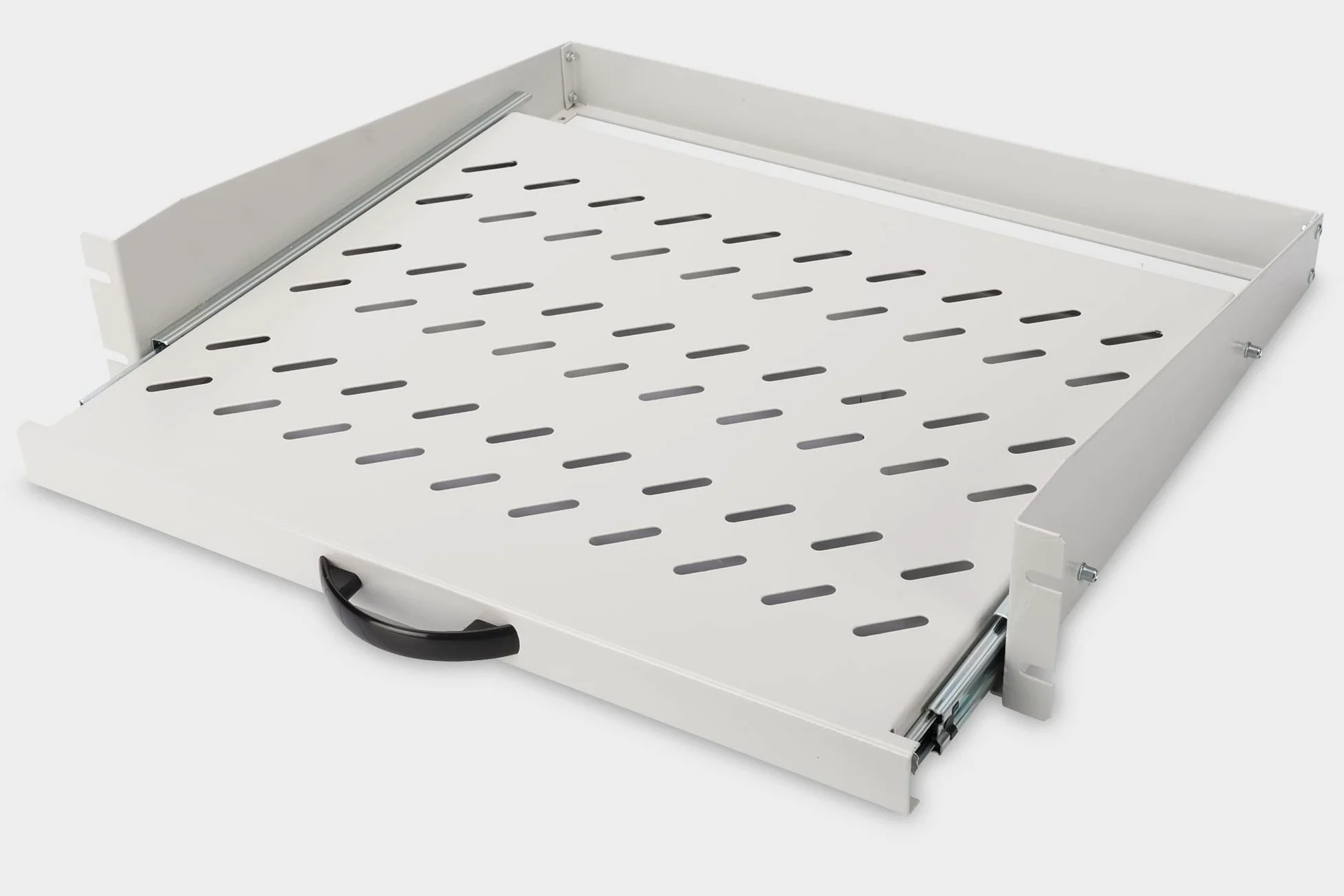 DIGITUS Ripiano Estraibile - 19 Pollici - 2U - Montaggio Frontale - Portata 30 kg - per armadi di Rete e Server - A Partire da 450 mm di profondità dell'Armadio - Grigio