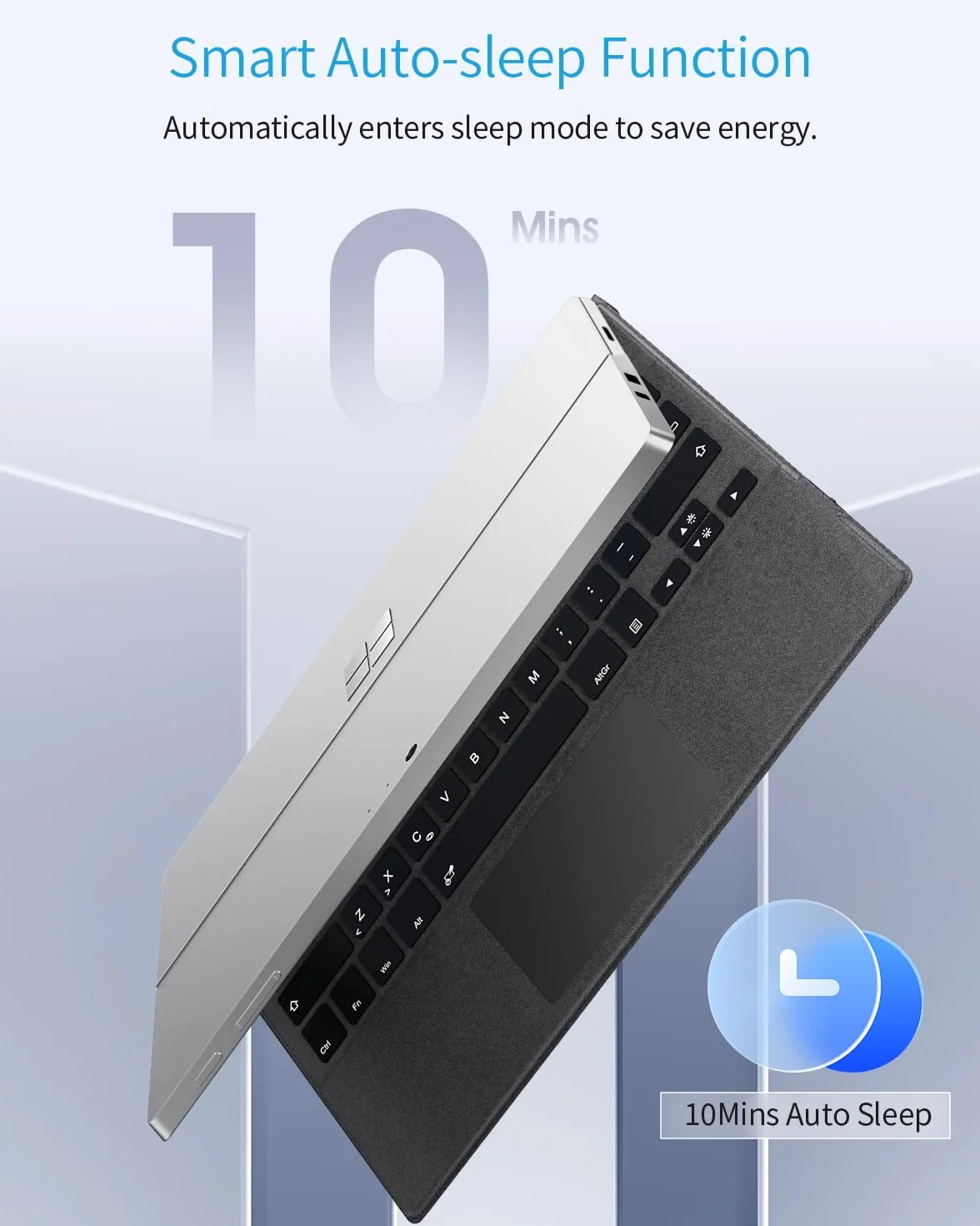 TiMOVO Tastiera Italiana per Microsoft Surface PRO 7 Plus/PRO 7/PRO 6/PRO 5/PRO 4/PRO 3, QWERTY Tastiera Bluetooth con Retroilluminazione a 7 Colori, Luminosità Regolabile, Grigio