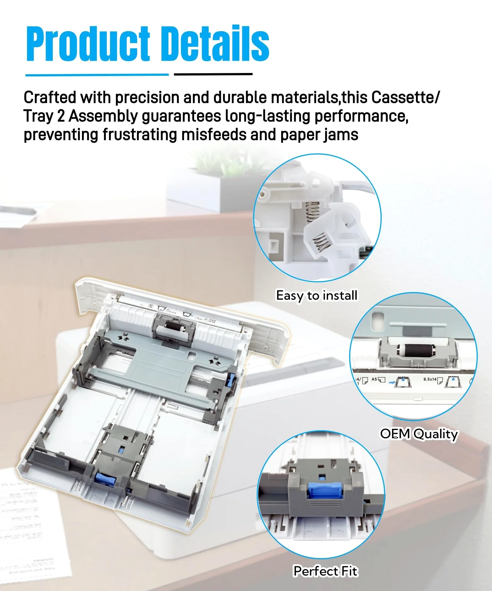 Vassoio carta 2 pezzi per HP Laserjet Pro M402n M402dn M403d M403dn M404n M405 M429dw M329 M304 M305 M426fdw M427dw, capacità 250 fogli