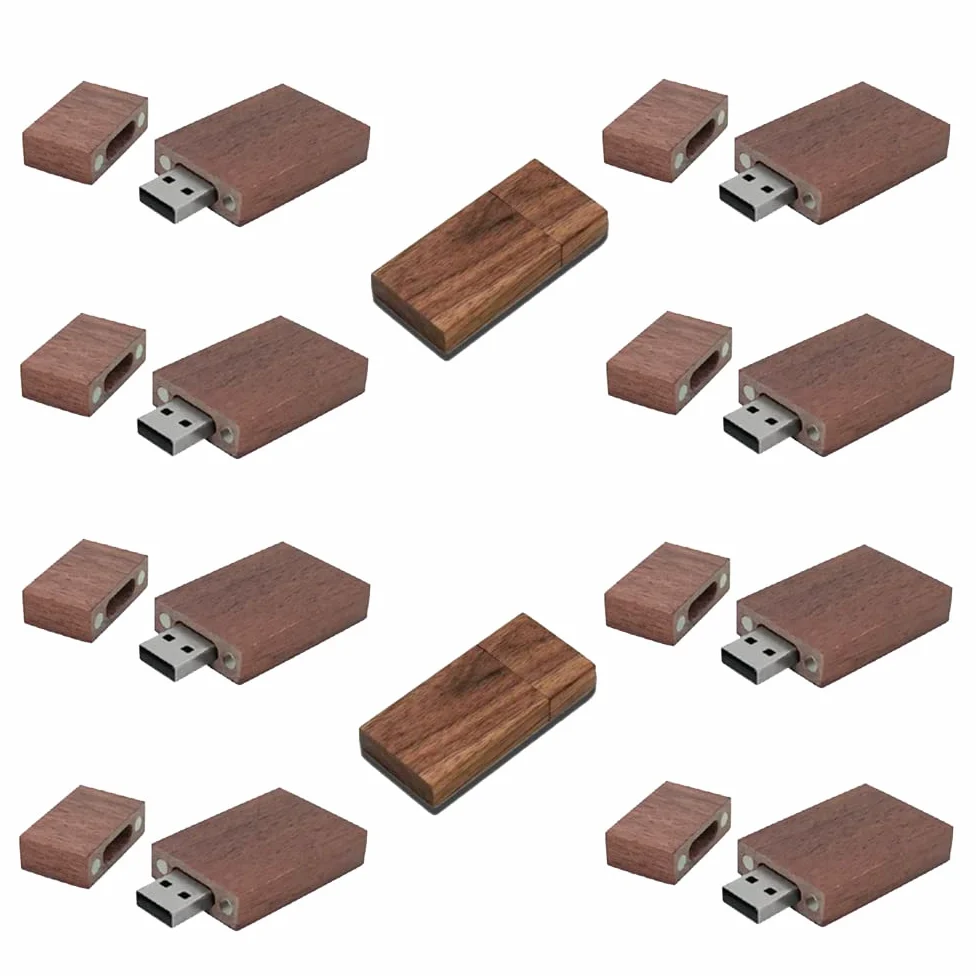 A Plus+ L'elegante collezione di 10 chiavette USB in legno personalizzate da 64GB