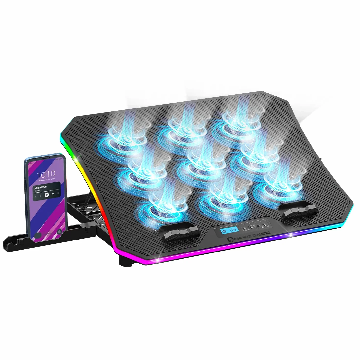 EMPIRE GAMING Guardian C900 Raffreddatore per PC Portatile 12''-17'' 9 Ventole LCD RGB 6 Velocità