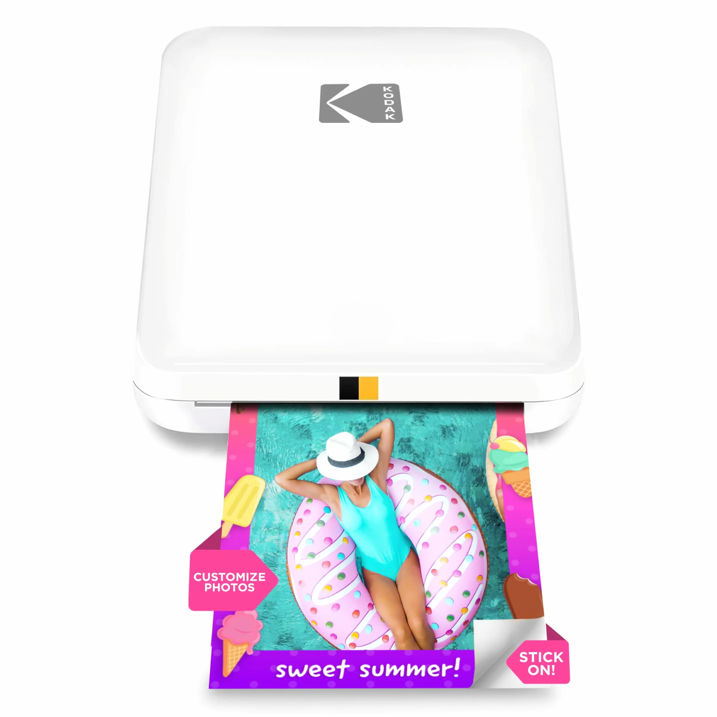 KODAK Step Slim Stampante Fotografica Istantanea per Smartphone – Stampante Mobile Wireless Portatile, Elegante e a Colori – Foto Zink 2x3" (5,1x7,5 cm) con Retro Adesivo, Bianco