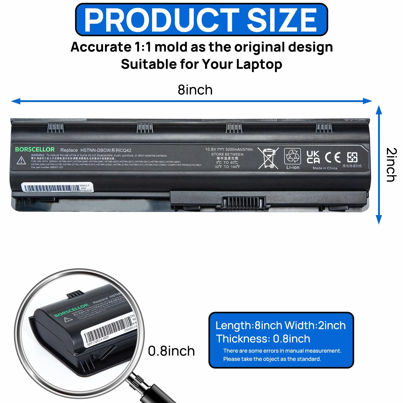MU06 CQ42 593553-001 Batteria MU09 di ricambio per laptop HP G62 Pavilion G6 G7 593554-001 593562-001 636631-001 HSTNN-LB0W HSTNN-DBOW HSTNN-Q62C CQ32 CQ43 CQ56 CQ62 CQ72 CQ57 G32 G42