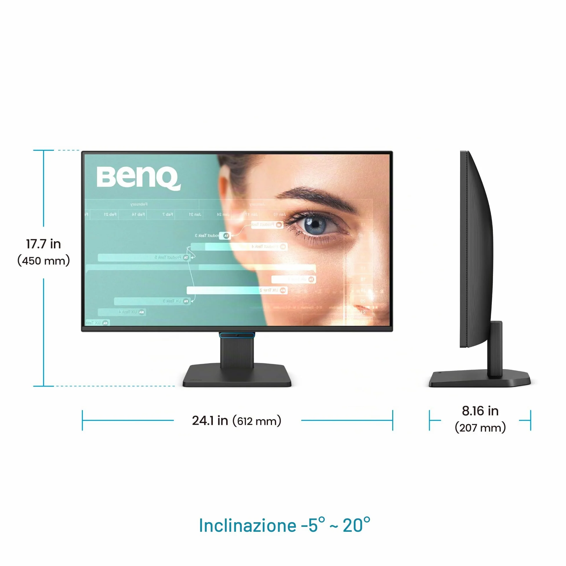 BenQ GW2790C 27" 1080p FHD 144Hz IPS Eye-Care Monitor casa-ufficio, USB-C, 1080x1920, Ottimizzatore Visivo, Senza Sfarfallio, Luce Blu Bassa, Cornice Ultra Sottile, Certificato TÜV, Eye-CareU