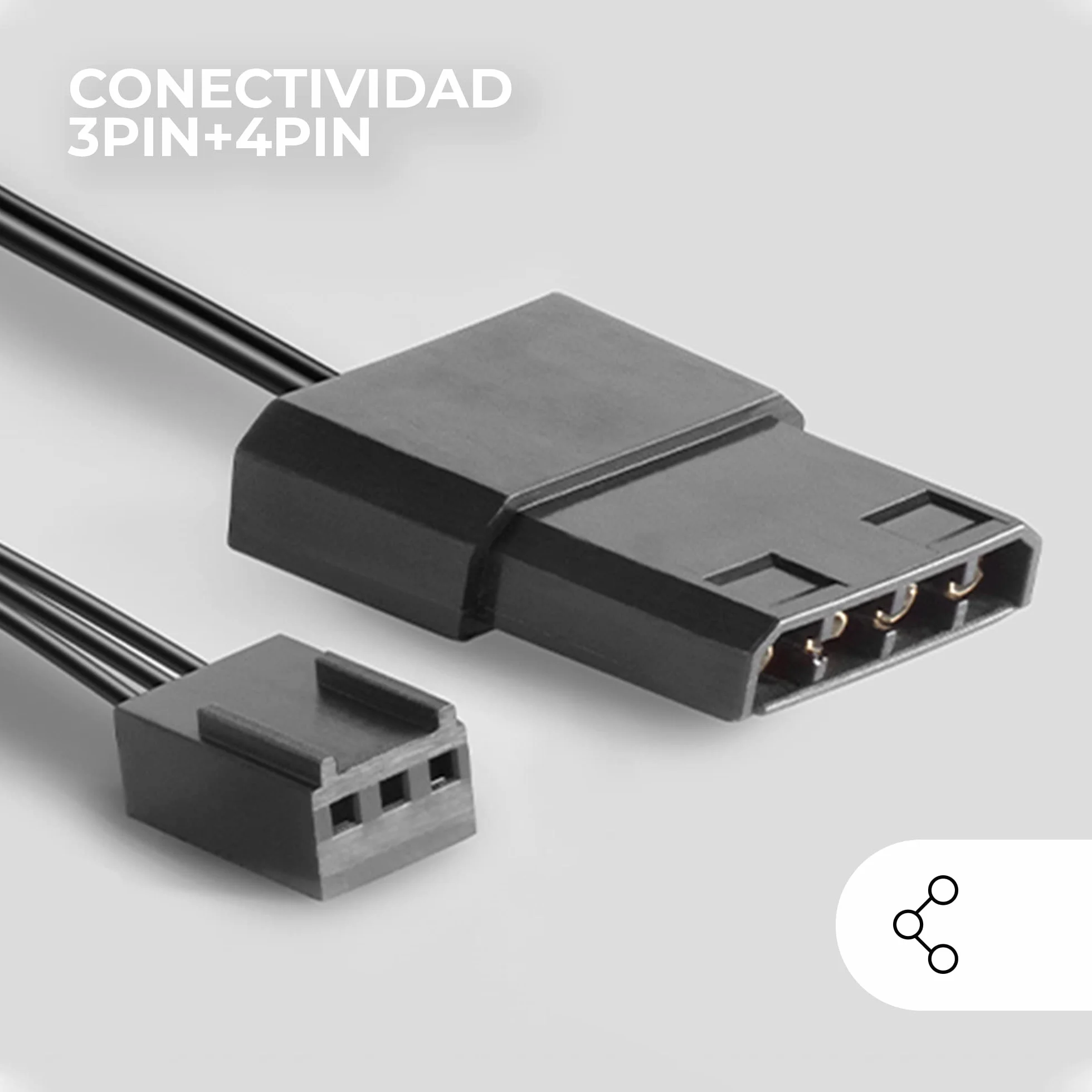 Mars Gaming MF-PROX2 Nero, Kit 2 Ventolas 120mm, Sistema Anti-vibrazioni, Ultra-silenzioso, Doppia Connessione 3PIN + 4PIN