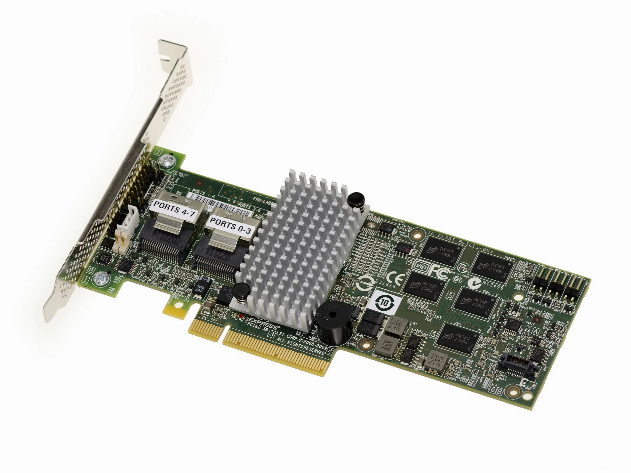 KALEA-INFORMATIQUE Scheda controller PCIe 3.0 SAS 6GB 8 porte. Modello LSI 9260-8i con Raid 0 1 5 6 10 50 60 e 512 MB di cache DDRII.