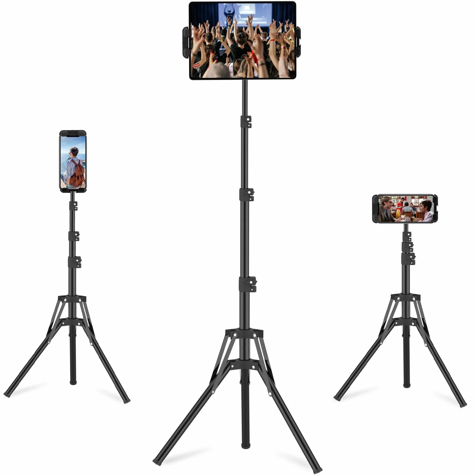 Supporto Treppiede Tablet 360° Regolabile 160cm/65 Pollici per iPad Pro/Mini Samsung Galaxy Tab 4.7-13.5 Pollici