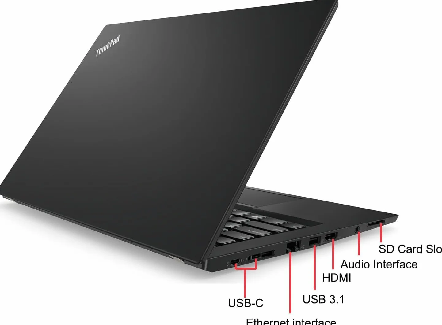 Lenovo ThinkPad T480s Business Laptop Notebook da 14 pollici, Intel Core i5-8350U, 8 GB RAM, SSD da 256 GB, tastiera US QWERTY Windows 11 Pro (ricondizionato)
