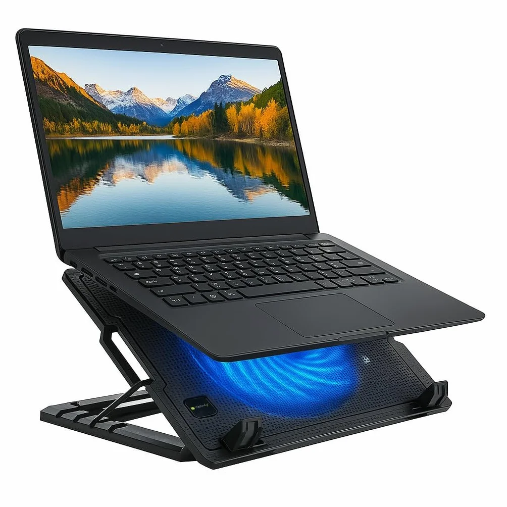 Techly 106244 Supporto per Notebook Fino a 17.3" con Sistema di Raffreddamento Nero
