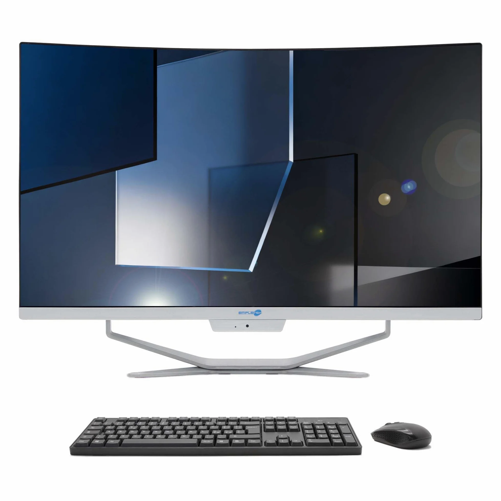 SIMPLETEK All in One AiO 27” FHD Curvo Windows 11 i5 fino 2,30 GHz 16 GB RAM 240 GB SSD Mouse Tastiera Wireless inclusi Webcam PC Gaming Curved Streaming Casa Lavoro Computer per Ragazzi
