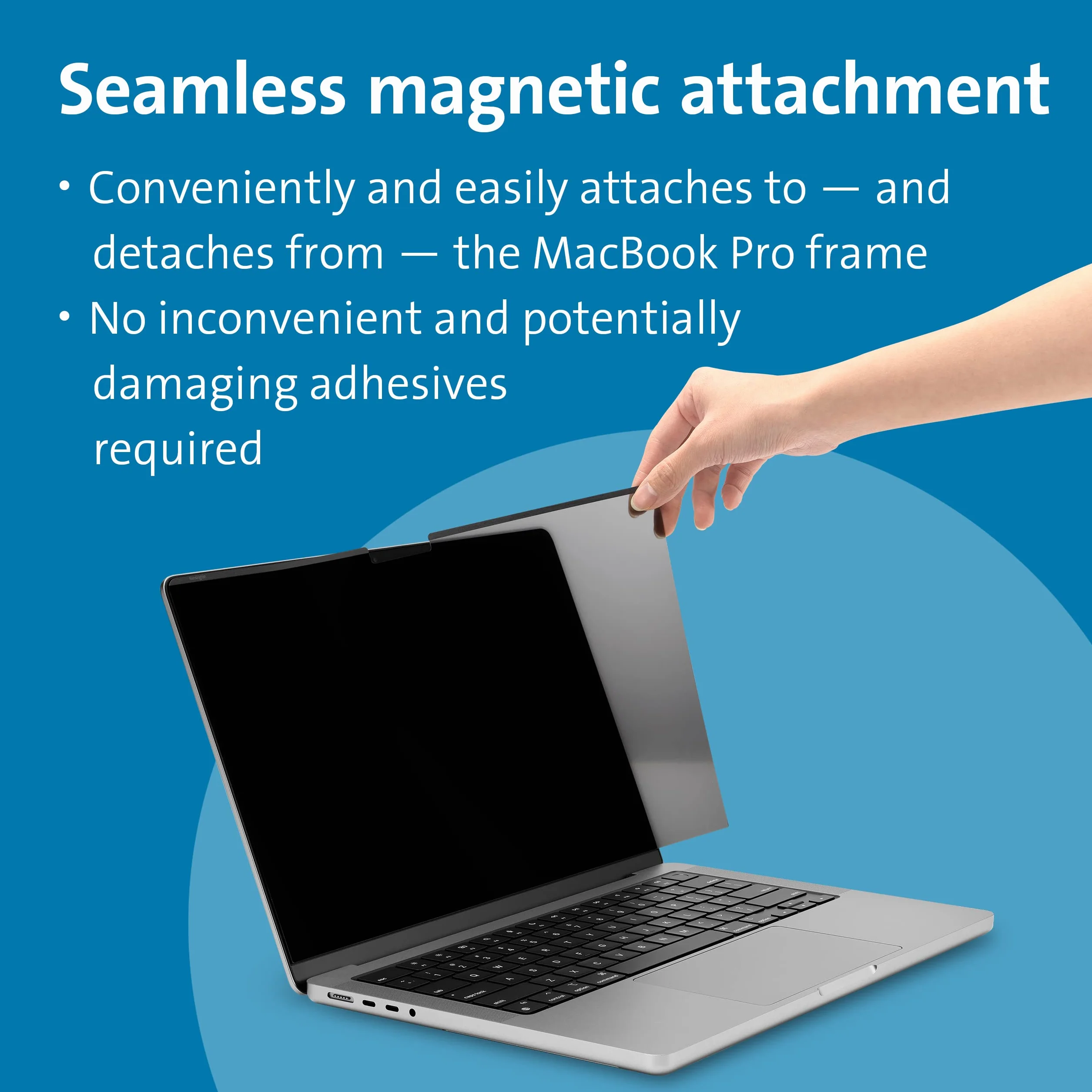 Kensington MagPro Elite Filtro privacy magnetico progettato per MacBook Pro 14" (2021 e successivi), inclusi M3, M3 Pro/Max, rimovibile, antiriflesso, riduzione della luce blu (K58370WW)