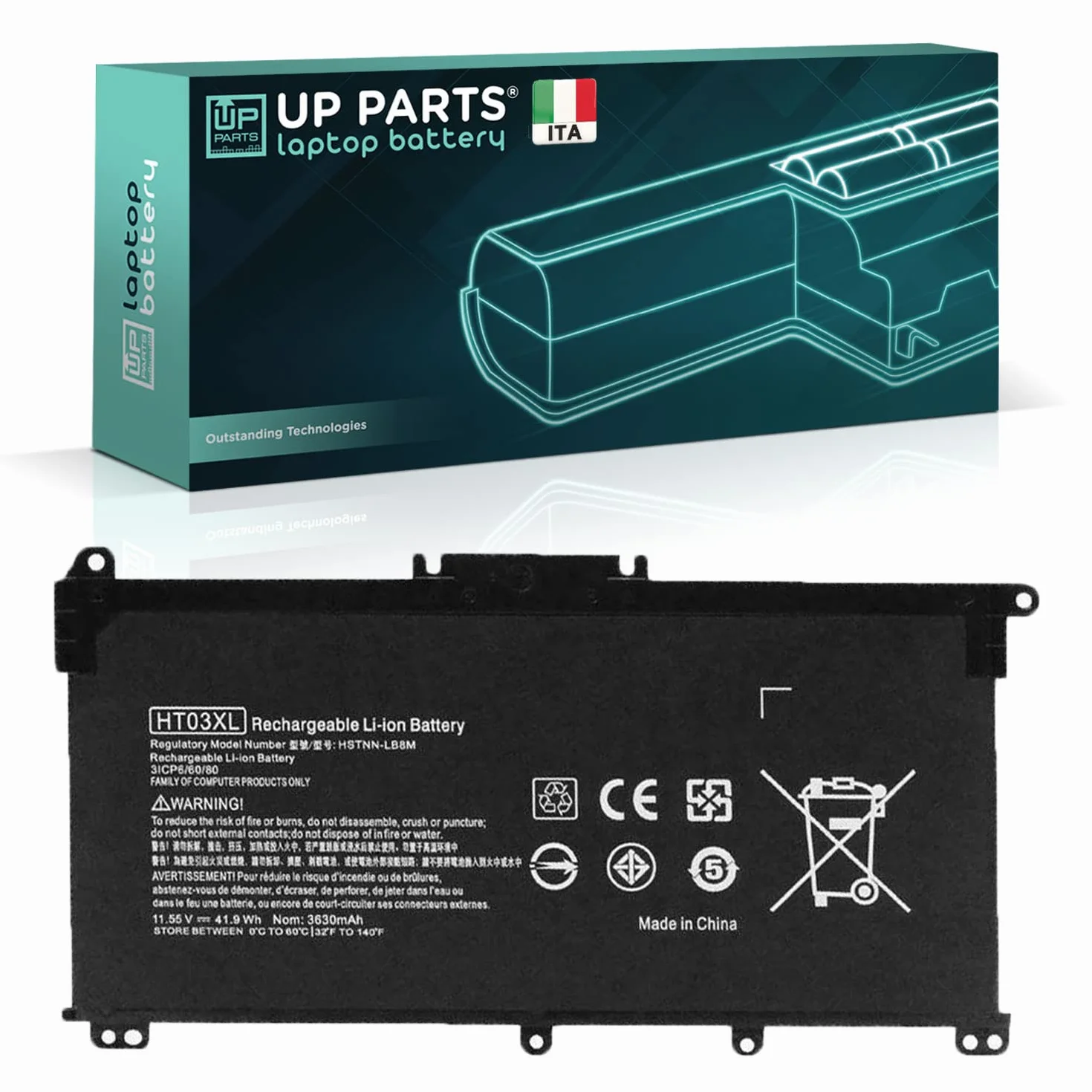 Batteria compatibile con HP HT03XL, HTO3XL Batteria L11119-855 Computer Portatile Compatibile HP 240, 245, 250, 255 G7, con PC Pavilion 14-CD, 14-CE, 14-CF (Capacità: 3600 mAh | 41 Wh)